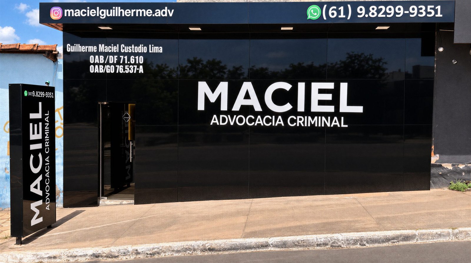 Fachada do escritório Maciel Advocacia Criminal
